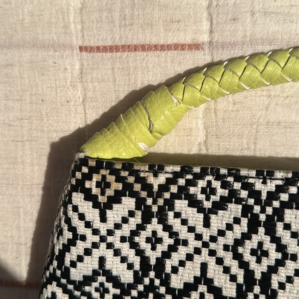 Jessica Simpson Black & White & Neon Yellow Shoulder Bag - Picture 7 of 8